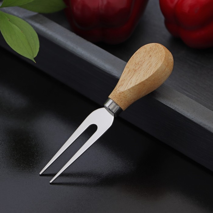 Нож для сыра Доляна «Ломоть», ручка из гевеи, 12,9×3 см - Фото 1