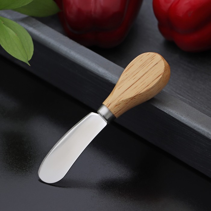 Нож для сыра Доляна «Ломоть», ручка из гевеи, 12,3×3 см