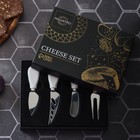 Ножи для сыра Magistro Celt, 4 предмета: нож 3 шт., вилка для сыра 1 шт., керамическая ручка, белые - Фото 4