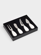 Ножи для сыра Magistro Celt, 4 предмета: нож 3 шт., вилка для сыра 1 шт., керамическая ручка, белые - Фото 4