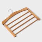 Плечики - вешалка для брюк и юбок LaDо́m Bois, 38.5×1.2×34.3 см, сорт А, многоуровневая, широкие плечики, дерево - Фото 3