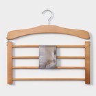 Плечики - вешалка для брюк и юбок LaDо́m Bois, 38.5×1.2×34.3 см, сорт А, многоуровневая, широкие плечики, дерево - Фото 10