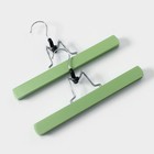 Вешалки для брюк и юбок LaDо́m Brillant, 30×17×2.4 см, 2 шт., деревянные, фисташковые - Фото 8