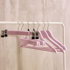 Вешалки для брюк и юбок LaDо́m Brillant, 30×17×2.4 см, 2 шт., деревянные, розовые - Фото 9