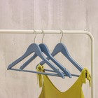Плечики - вешалки для одежды деревянные LaDо́m Brillant, 44,5×23×1,2 см, 3 шт, цвет синий - Фото 5