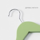 Плечики - вешалки для одежды LaDо́m Brillant, 44.5×23×1.2 см, 3 шт., дерево, фисташковые - Фото 4