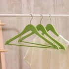 Плечики - вешалки для одежды деревянные LaDо́m Brillant, 44,5×23×1,2 см, 3 шт, цвет зелёный - Фото 8