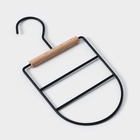 Вешалка для ремней и шарфов LaDom Laconique, 11.5×23.5×1.1 см, многоуровневая, чёрная - Фото 7