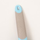 Пуходерка с прорезиненной ручкой, закругленные зубья, малая, 6,5 х 14,5 см, бирюзовая - Фото 4