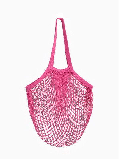 Сумка-авоська хозяйственная, клетка 1.5 см, розовая