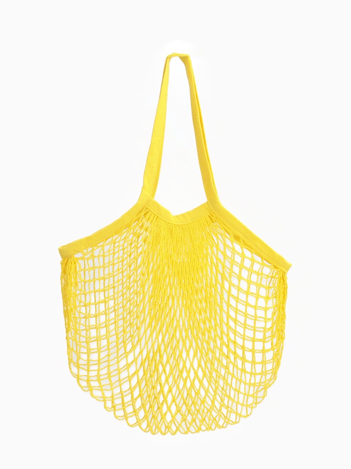 Сумка - авоська плетёная, клетка 1.5 см, жёлтая - Фото 1