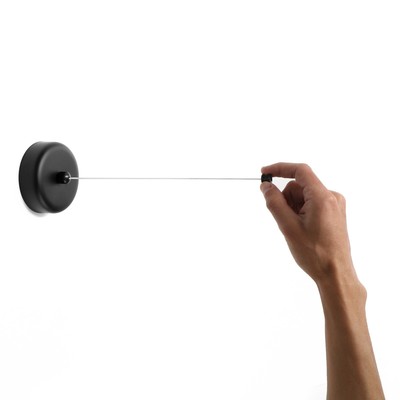 Настенная сушилка для белья ТУНДРА, нейлоновый вытяжной трос 2.8 м до 3 кг, чёрная