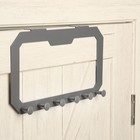Вешалка ТУНДРА TVS002, металлическая, шестирожковая, самоклеящаяся, цвет серый - Фото 7