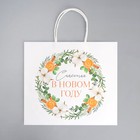 Пакет подарочный новогодний крафтовый «Тепла и уюта», 25 х 22 х 12 см, Новый год (комплект 2 шт) - фото 22782671