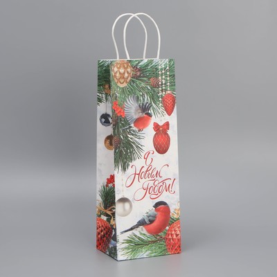 Пакет под бутылку «Новогоднее настроение», 13 x 36 x 10 см, Новый год