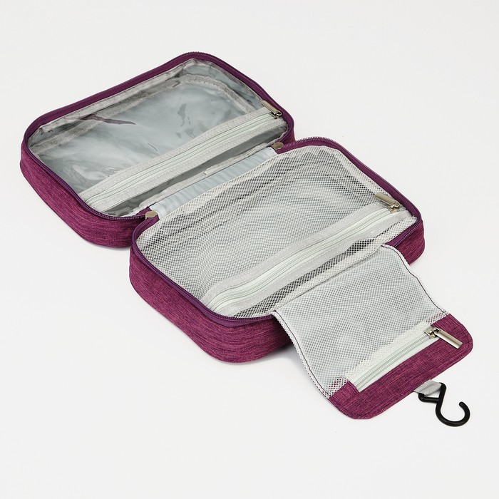 Косметичка-несессер на молнии, с крючком, цвет фиолетовый 38634