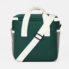 Термосумка на молнии, объём 5.8 л, 2 наружных кармана, цвет зелёный - Фото 2