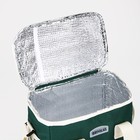 Термосумка на молнии, объём 5.8 л, 2 наружных кармана, цвет зелёный - Фото 3