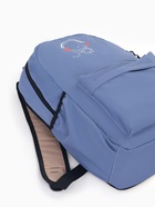 Рюкзак школьный с пеналом на молнии, с карманами, размер 30×12×42 см, однотонный с принтом, сиреневый - Фото 3