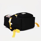 Рюкзак школьный из текстиля на молнии, 6 карманов, цвет чёрный - Фото 3