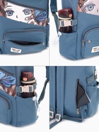 Рюкзак школьный на молнии, с принтом, размер 30×13×42 см, синий - Фото 7