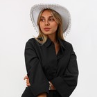 Шляпа со стразами, р. 56 см, цвет белый - фото 24688009