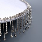 Шляпа с широкими полями, со стразами, р. 56 см, цвет белый - фото 22831540