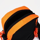 Сумка молодёжная на молнии, 1 наружный карман, цвет чёрный/оранжевый - Фото 5