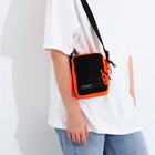 Сумка молодёжная на молнии, 1 наружный карман, цвет чёрный/оранжевый - фото 7319350