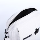 Сумка молодёжная на молнии, 22×6×16 см, белая - Фото 6