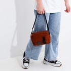 Сумка молодёжная на молнии, 22×6×16 см, коричневая - Фото 7