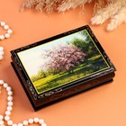 Шкатулка «Цветущее дерево», 10×14 см, лаковая миниатюра - фото 9754948