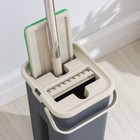 Набор для уборки Magic Compact: швабра с отжимом и ведро, ведро 20×17,5×35,5 см, размер насадки 32,5×12,5 см, цвет графит - Фото 4