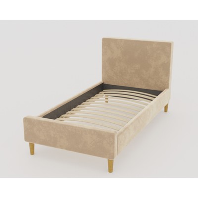 Кровать односпальная «Линси», с ортопедическим основанием, 900×2000 мм, велюр, цвет бежевый