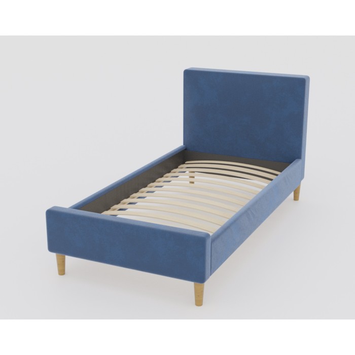 Кровать Линси с орт.основанием 900х2000 Синий велюр - Фото 1