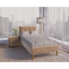 Кровать односпальная «Пайли», с ортопедическим основанием, 1200×2000 мм, велюр, цвет бежевый - Фото 2