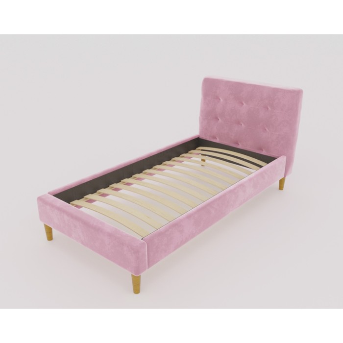 Кровать Пайли с орт.основанием 1200х2000 Розовый Велюр - Фото 1
