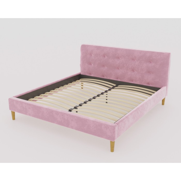 Кровать Пайли с орт.основанием 1400х2000 Розовый Велюр - Фото 1