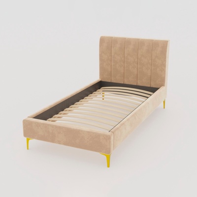 Кровать односпальная «Рошаль», с ортопедическим основанием, 900×2000 мм, велюр, цвет бежевый