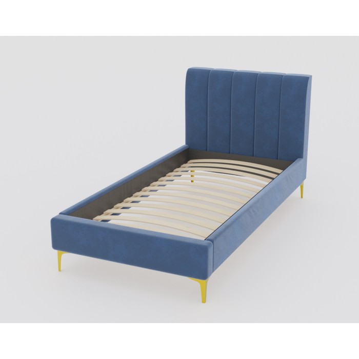 Кровать Рошаль с орт.основанием 900х2000 Синий Велюр - Фото 1