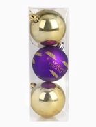 Шары ёлочные «С Новым годом!», пластик, d=6, 3 шт., фиолетовый, золотой 9489994