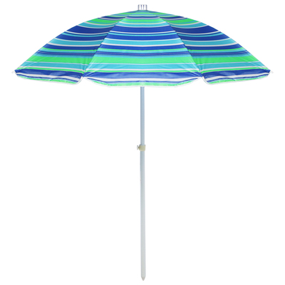 Зонт пляжный «Модерн» с механизмом наклона, d=132 cм, h=160 см, с серебристым покрытием, МИКС