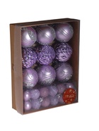 Ёлочные игрушки «Хоровод», шары новогодние, d=2.5 и 5.5 см, набор 33 шт., сиреневый - фото 8082871