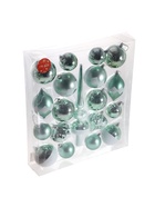 Ёлочные игрушки «Льдинки», шары новогодние, набор 19 шт., зелёный - фото 8082887