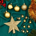 Ёлочные игрушки «Звёздное небо», набор 54 шт., мишура 2.5 см, золото - Фото 1