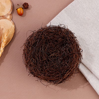 Гнездо из природных материалов для декора, 13×13×6.5 см