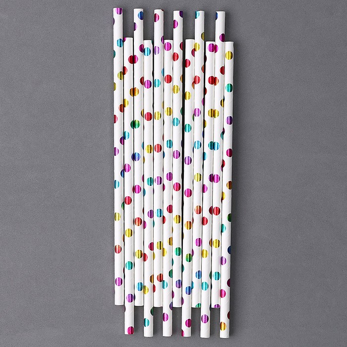 Трубочки для коктейля «Конфетти», набор 12 шт. - Фото 1