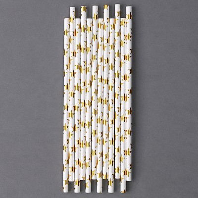Трубочки для коктейля «Золотые звёзды», набор 12 шт.