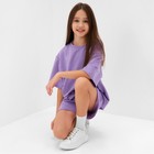 Костюм для девочки (футболка, шорты) MINAKU: Casual Collection, лиловый, рост 104 см - Фото 4