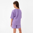 Костюм для девочки (футболка, шорты) MINAKU: Casual Collection, лиловый, рост 110 см - Фото 3